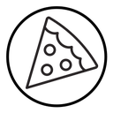 Pizza slice Black Outline icon