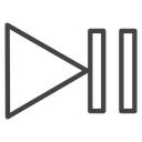 Play Pause Black Outline icon