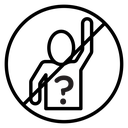 Please do not ask sign icon