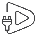 Plug and play Black Outline icon