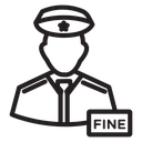 Police officer giving fine icon