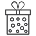 Polka Dot Gift Box Black Outline icon