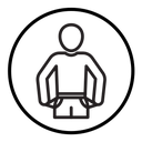 Poor person empty pockets icon