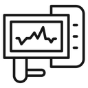 Portable electrocardiogram Black Outline icon