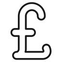 Pound Black Outline icon