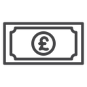 Pound Sterling Note Black Outline icon