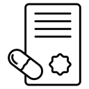 Prescription and capsule icon