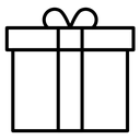 Present gift box Black Outline icon