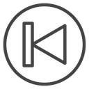 Previous Black Outline icon
