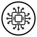 Processor Circle Badge icon