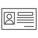 Profile ID Card Black Outline icon