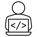 Programmer Black Outline icon