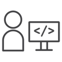 Programmer Black Outline icon