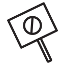 Protest banner in hand icon