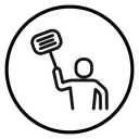 Protest banner in hand icon