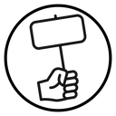 Protest banner in hand icon