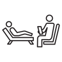 Psychologist and patient icon