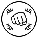 Punch fist hand icon