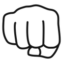 Punch fist hand Black Outline icon