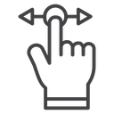 Push to slide right and left gesture icon
