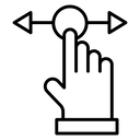 Push to slide right and left gesture icon
