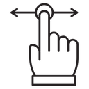 Push to slide right and left gesture icon