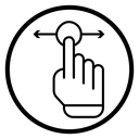 Push to slide right and left gesture icon