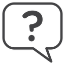Question Bubble Black Outline icon