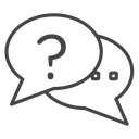 Question Bubbles Black Outline icon