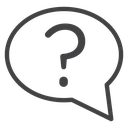 Question Mark Bubble Black Outline icon