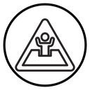 Quicksand and Mud Danger Sign Black Outline icon