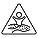 Quicksand and Mud Danger Sign Black Outline icon