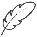 Quill Feather Sketch Black Outline icon