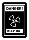 Danger high radiation area keep out sign icon