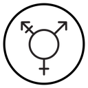 Rainbow LGBT flag Black Outline icon