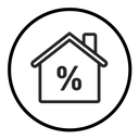 Rate for mortgage icon
