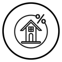 Rate for mortgage Black Outline icon