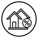 Rate for mortgage icon
