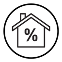 Rate for mortgage icon