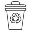 Recycling Trash Bin Black Outline icon