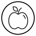 Red apple Black Outline icon