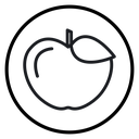 Red apple Black Outline icon