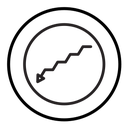 Red Down arrow icon