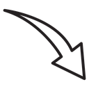 Red Down arrow icon