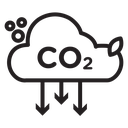 Reduce carbon dioxide co2 icon
