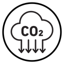 Reduce carbon dioxide co2 icon