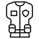 Reflective Police Vest Black Outline icon