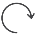 Refresh Circular Arrow Black Outline icon