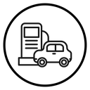 Refueling Car Black Outline icon