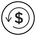 Refund money Black Outline icon